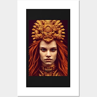 Ancient Red Haired Woman with Gold - best selling Posters and Art